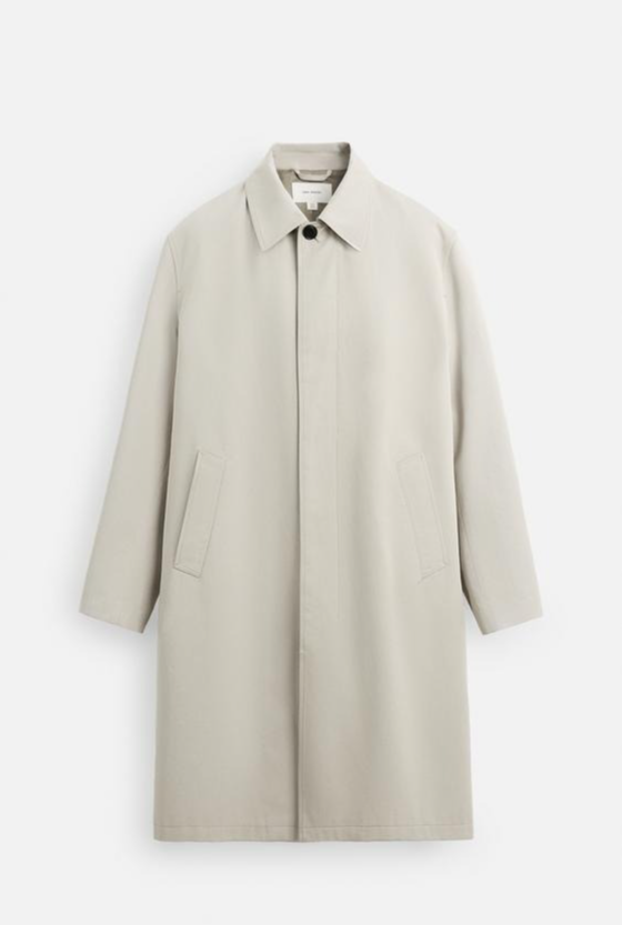 breasted twill coat